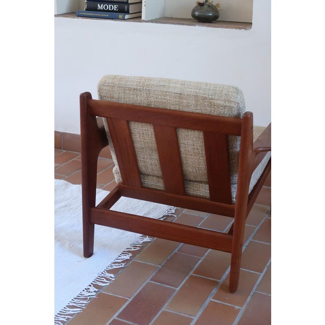 Scandinavian Teak Lounge Chair with Slatted Back, 1960s For Sale - Image 10 of 12