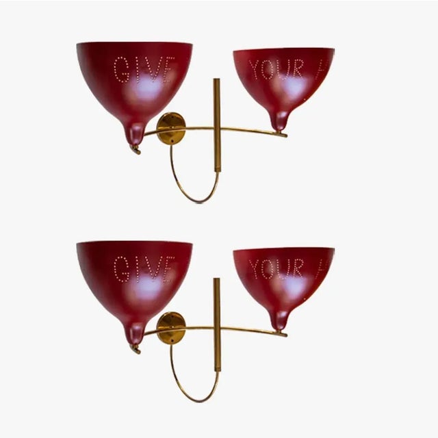 Red Italian Sconces, 2000s, Set of 2 For Sale - Image 8 of 11