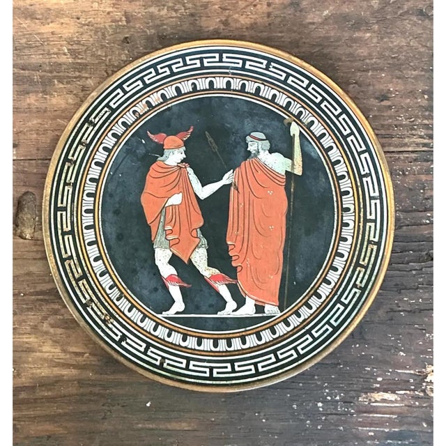 Vintage Greek Mythology Metal Plate For Sale - Image 4 of 12