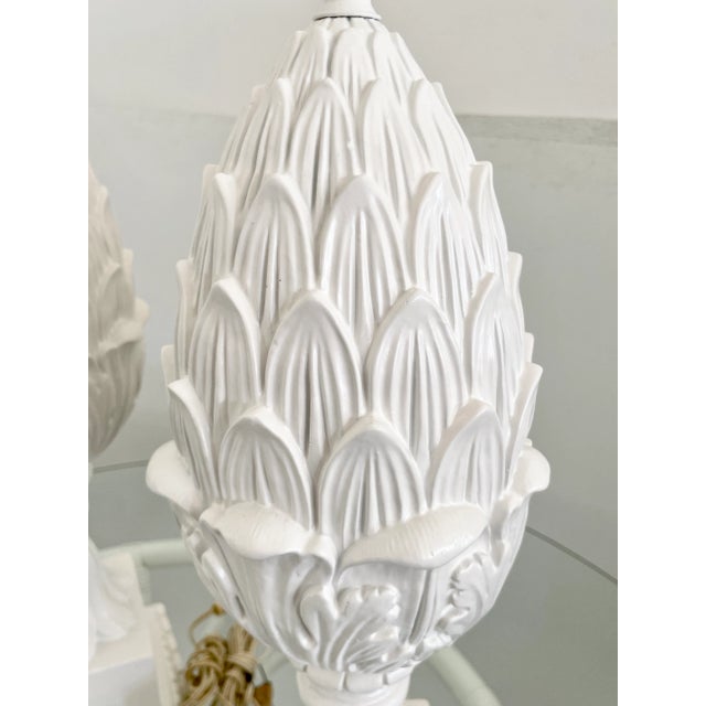 Boho Chic Pineapple Table Lamps - a Pair For Sale - Image 10 of 13