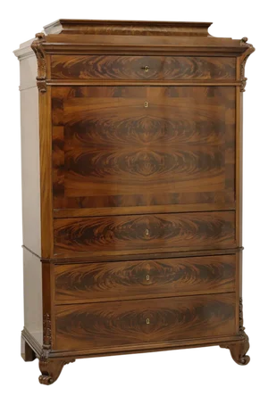 Biedermeier Palm Desk with Marquetry in Mahogany, 1830