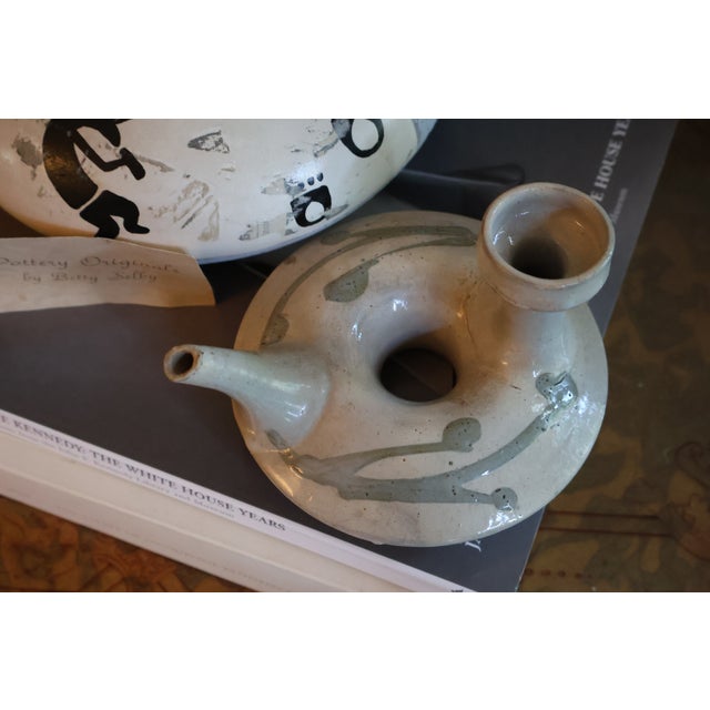 Signed Betty Selby Figural Vase & Japanese Tokoname Ring-Form Sake Vessel — Set of 2 For Sale - Image 18 of 18
