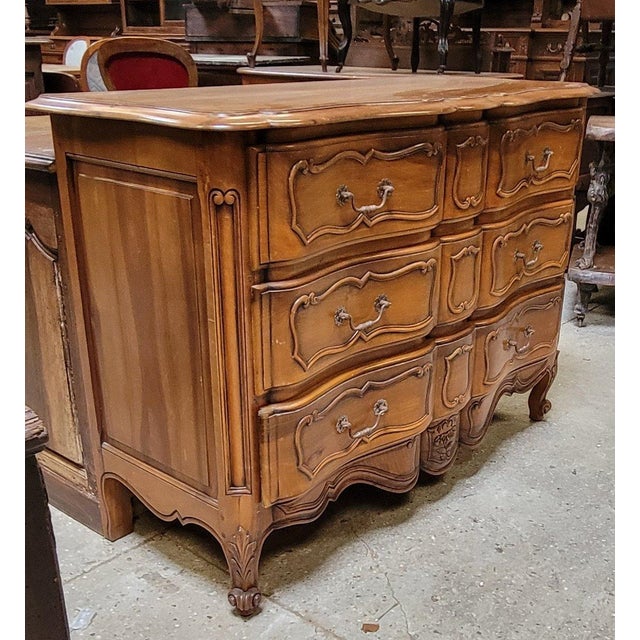 Wood Louis XV Style Crossbow Commode in Cherry Wood, 1920s For Sale - Image 7 of 9