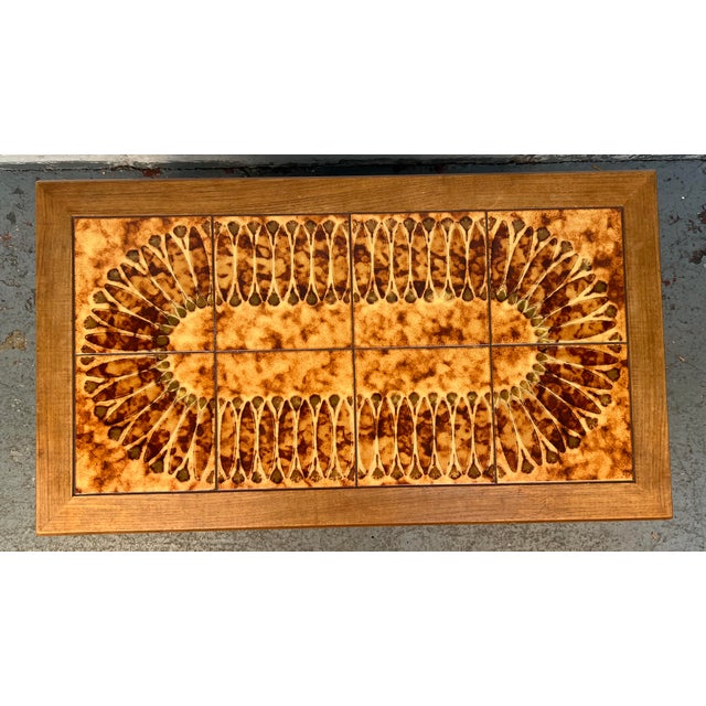 Wood Mid-Century 1960's Danish Tile Top Coffee Table For Sale - Image 7 of 13