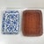 Ceramic Serving Platters in White and Blue Floral Pattern with Woven Wicker Mount, 1980, Set of 6 For Sale - Image 17 of 18