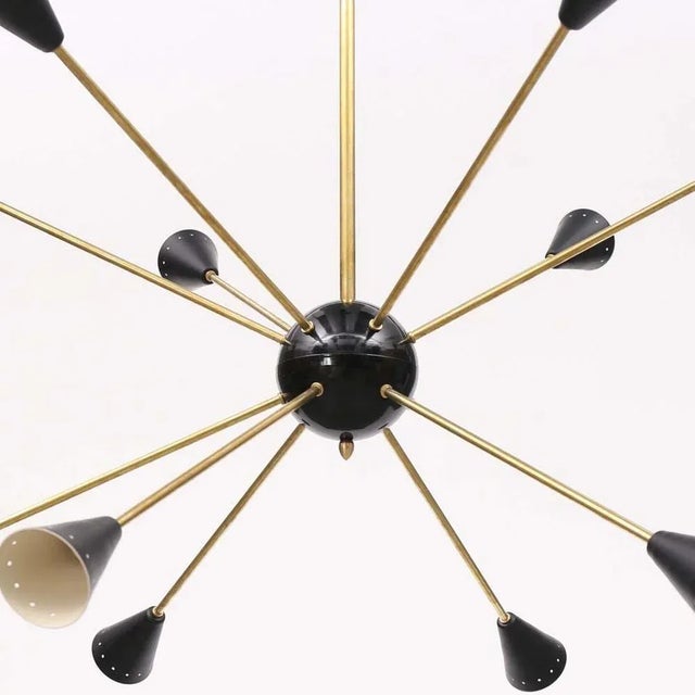 Mid-Century Modern Vintage Sputnik Ceiling Lamp in Brass, 1950s For Sale - Image 3 of 6