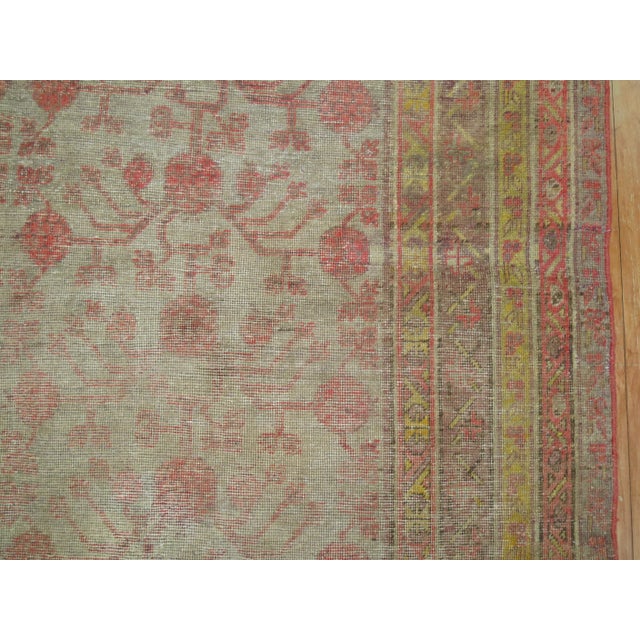 Worn Antique Gallery Khotan Rug, 6'4'' X 12'10'' For Sale - Image 9 of 12