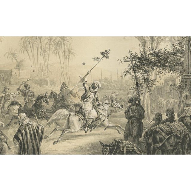 Egyptian Horsemen Javelin Game Scene, 1846, Paper For Sale - Image 4 of 9