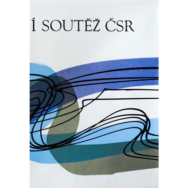 Abstract 1987 Czech Music Poster, Violin Competition in Pisek (Josef Flejsar) For Sale - Image 3 of 3