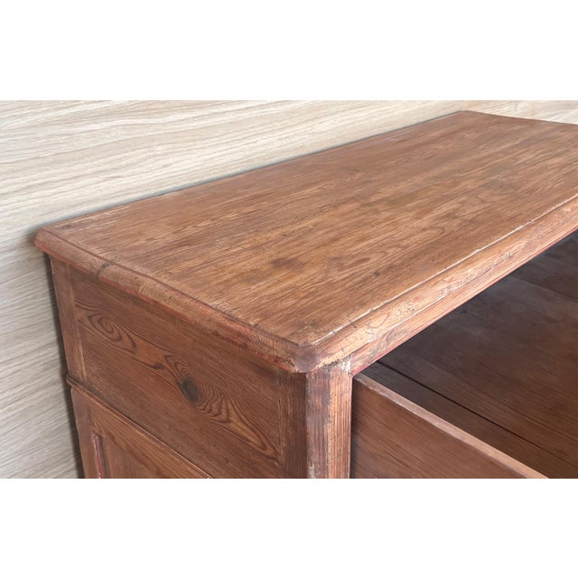 Spanish Pine Campaign Desk Or Console Table circa 1890 For Sale - Image 13 of 18