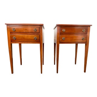 1950s Vintage Solid Cherry Nightstands by L & J G Stickley, a Pair For Sale