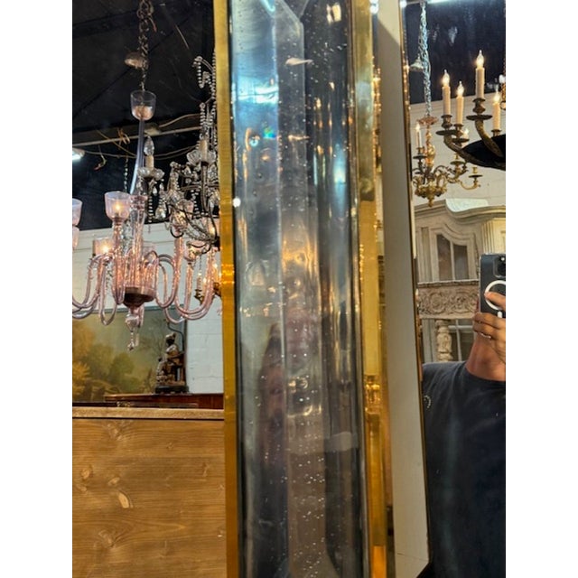 Early 21st Century Modern Octagonal Murano Mirror in Fontana Green For Sale - Image 5 of 7