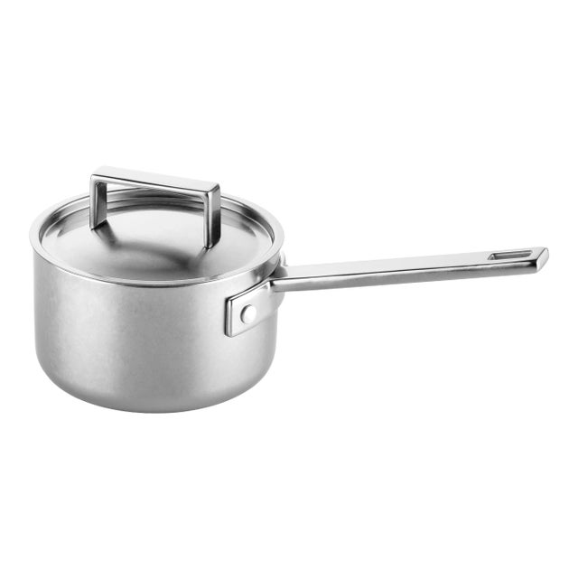 Mepra Attiva Pewter 6.5" Saucepan 2 Handles With Lid For Sale