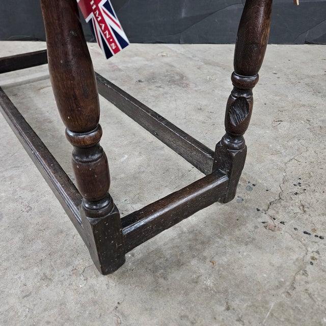 Late 19th Century Oak Jacobean Revival Lamp/Sofa Table With Carved Apron and Turned Legs For Sale - Image 18 of 18