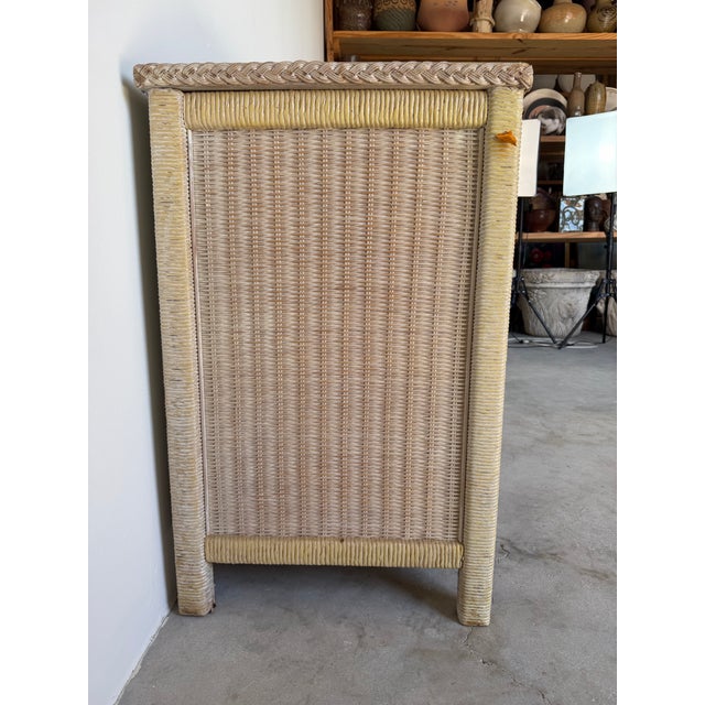 Vintage Henry Link Coastal Woven Wicker Six-Drawer Dresser For Sale - Image 9 of 13