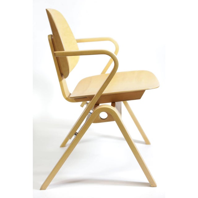 Mid-Century Modern 1950s Attributed to Joe Atkinson for Thonet Plywood Armchairs - Set of 5 For Sale - Image 3 of 10