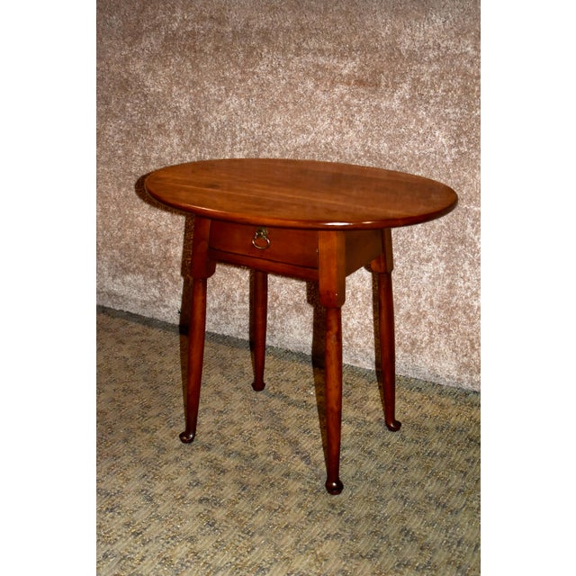 Vintage Oval Stickley Colonial Style Solid Cherry Side Table Chairish