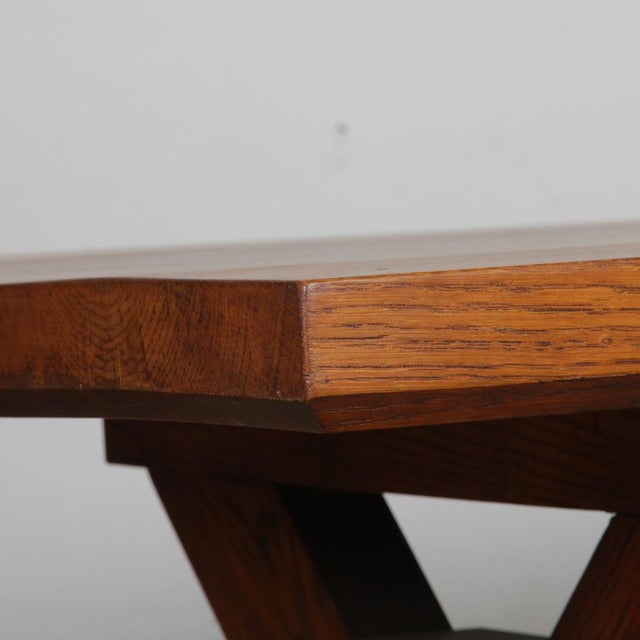1960s Vintage French Oak Dining Table, 1960 For Sale - Image 5 of 14