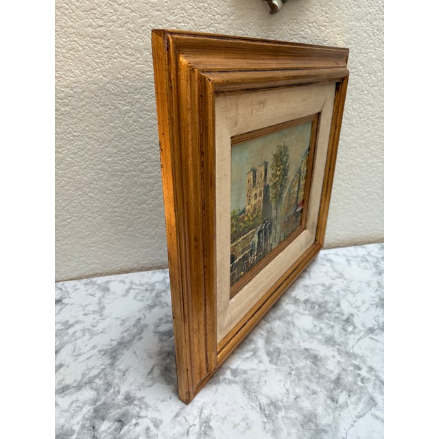 Vintage French Framed Original Painting of a Cheerful City Scent For Sale - Image 4 of 10
