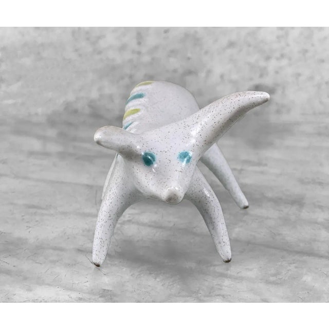 Rustic Mid-Century Southwestern Pottery Figural Bull Sculpture For Sale - Image 3 of 8