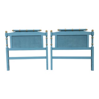 Regency Faux Bamboo Twin Headboards - a Pair For Sale