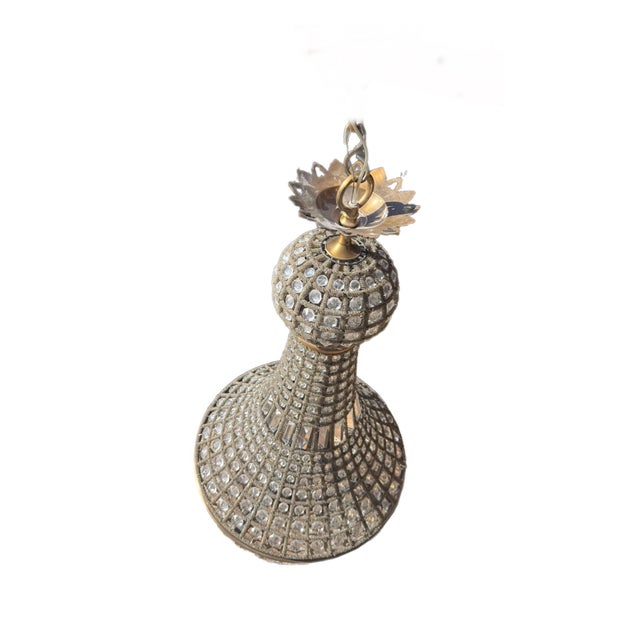 Hollywood Regency Monumental Hollywood Regency Crystal & Bronze Beaded Chandelier For Sale - Image 3 of 8