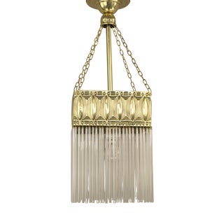 Art Nouveau French Hanging Lamp with Glass Rods, 1890s For Sale