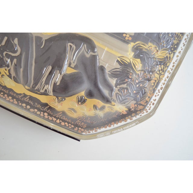 Vintage Glass Wall Plate by Bjørn Wiinblad for Rosenthal, 1983 For Sale - Image 3 of 5