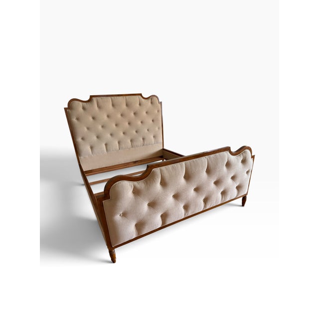 Dessin Fournir California King Tufted Burlwood Bed Bedframe.