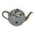 Vintage Herend Blue Garland PBG Model 1605 Small Porcelain Teapot Rose Finial Spout Chip Hungary C. 1980s For Sale