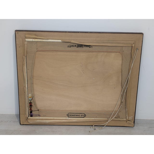 Unknown, Embroidered Painting Still Life, 1965, Oil on Board For Sale - Image 6 of 8