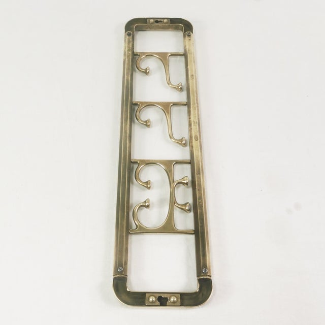 Art Deco Brass Wall Hanger, Austria, 1940s For Sale - Image 9 of 14