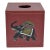 Late 20th Century Burgundy Embossed Leather Elephant Tissue Box Kleenex Cover For Sale