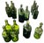 Bubbled Glass Water Bottles, France, 1925, Set of 17 For Sale
