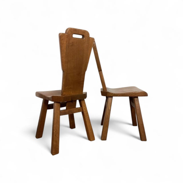 Mid-Century Brutalist Dining Chairs, Belgium, 1970s, Set of 4 For Sale - Image 6 of 9