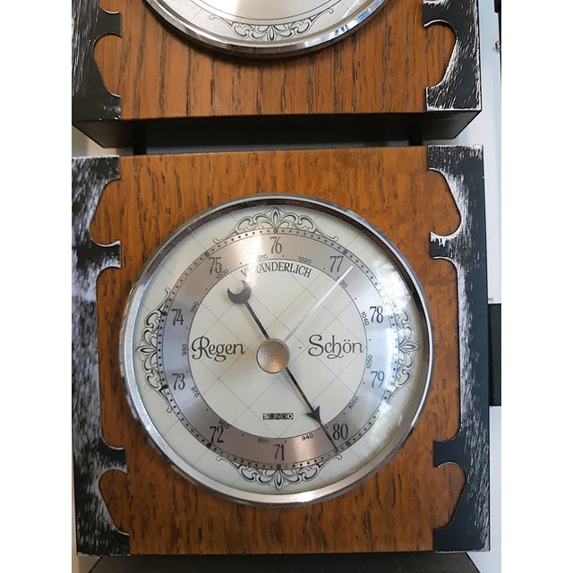 Weather Station Hygrometer Barometer Thermometer in Metal and Wood from Sundo, 1970s For Sale - Image 6 of 11