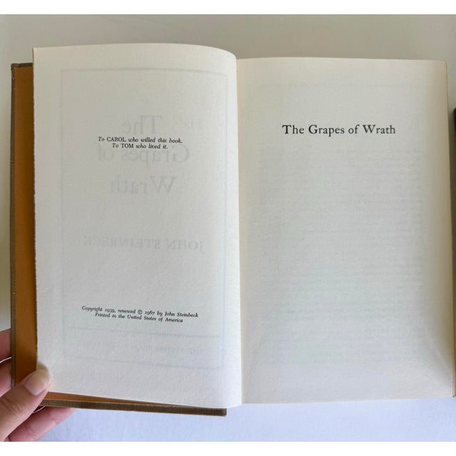 Textile Mid-Century John Steinbeck Hardcover Book Set of 3 – Viking Press For Sale - Image 7 of 12
