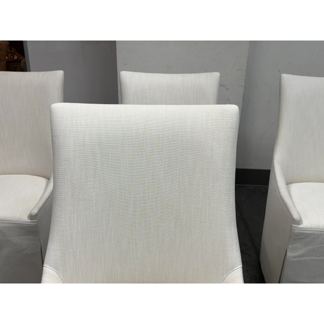 Restoration Hardware Ella Skirted Fabric Dining Side Chairs + Casters, Set of Four For Sale In San Francisco - Image 6 of 12