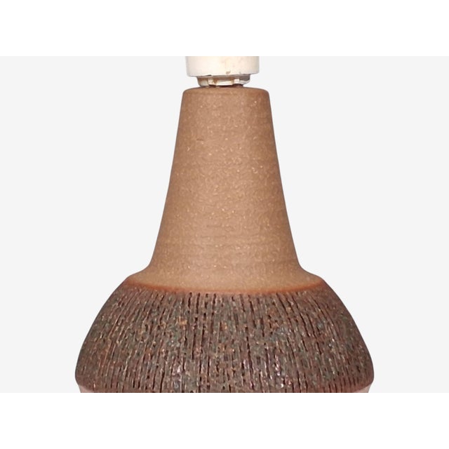 Ceramic 1960s Einar Johansen, Large Table Lamp, Brown Stoneware For Sale - Image 7 of 11