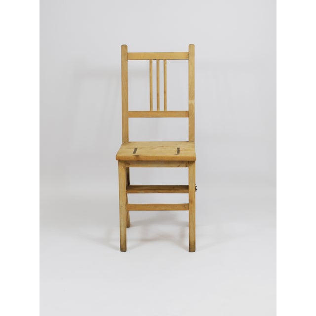 Arts & Crafts Metamorphic Library Steps Folding Ladder Chair, Vienna, Austria, 1900s For Sale - Image 6 of 18