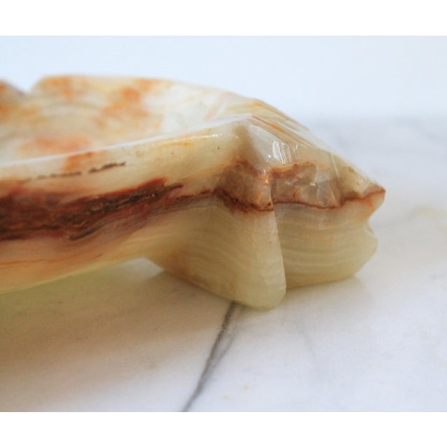 Mid 20th Century Vintage Hand-Carved Onyx Marble Aztec Ashtray For Sale - Image 5 of 8