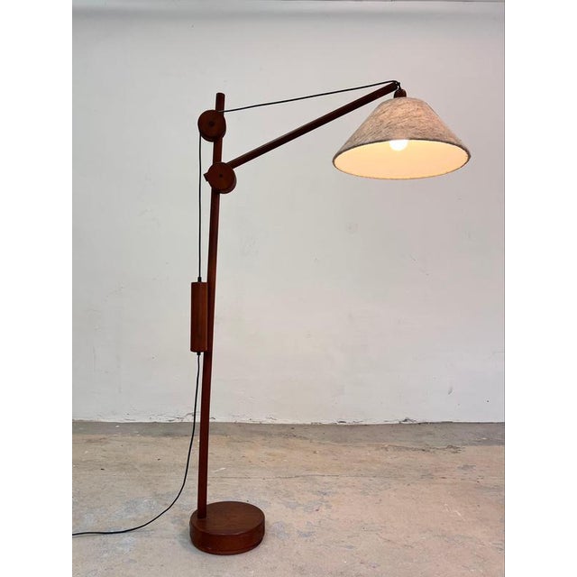 Floor Lamp with Adjustable Arm and Counterweight, Denmark, 1970s For Sale - Image 11 of 11