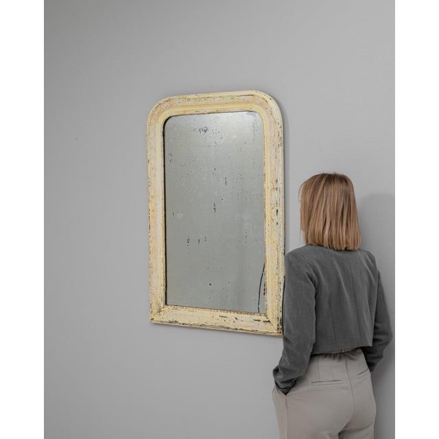 French 1880s French Wood Patinated Mirror For Sale - Image 3 of 18