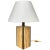 White Travertine Walnut & Brass Table Lamp, Italy, 1970s For Sale - Image 8 of 8