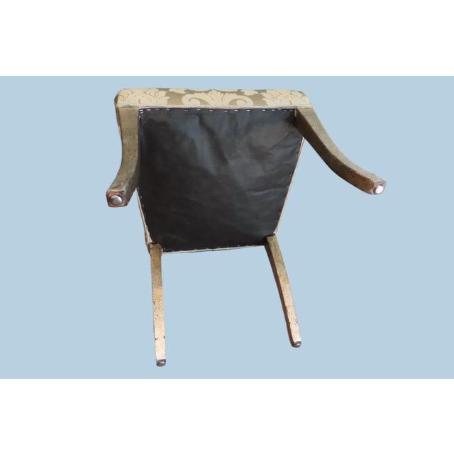 Teal Green & Teal Damask Dining Chair For Sale - Image 8 of 8