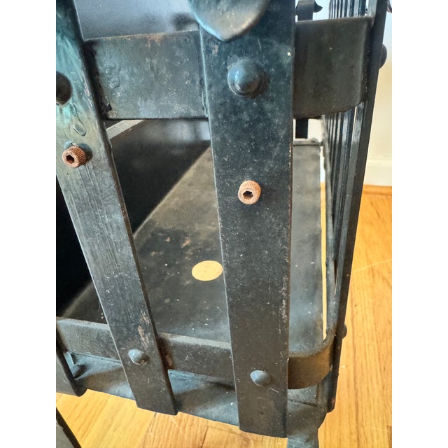 Antique Victorian Wrought Iron Fireplace Fire Basket For Sale - Image 11 of 12