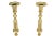 A substantial pair of 10 inch vintage brass candlesticks with square bell style heavy stable bases and octagonal bobeches....