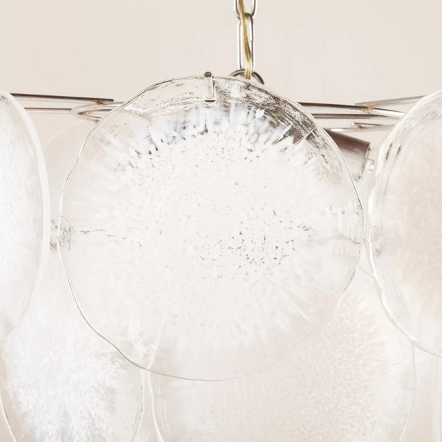Vistosi Murano 18 Glass Disc Chandelier Fiocchi Di Neve, Italy, 1970s For Sale - Image 12 of 18