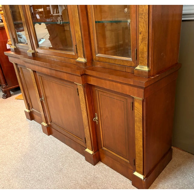 Traditional Vintage Baker Furniture Empire Inspired Mahogany & Walnut Cabinet For Sale - Image 3 of 12