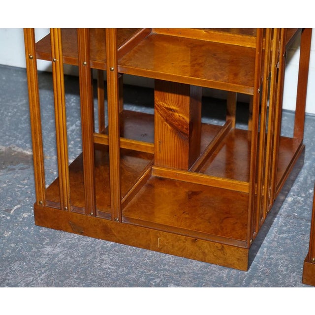 Wood Sheraton Revival Burr Walnut Bookcases, Set of 2 For Sale - Image 7 of 16